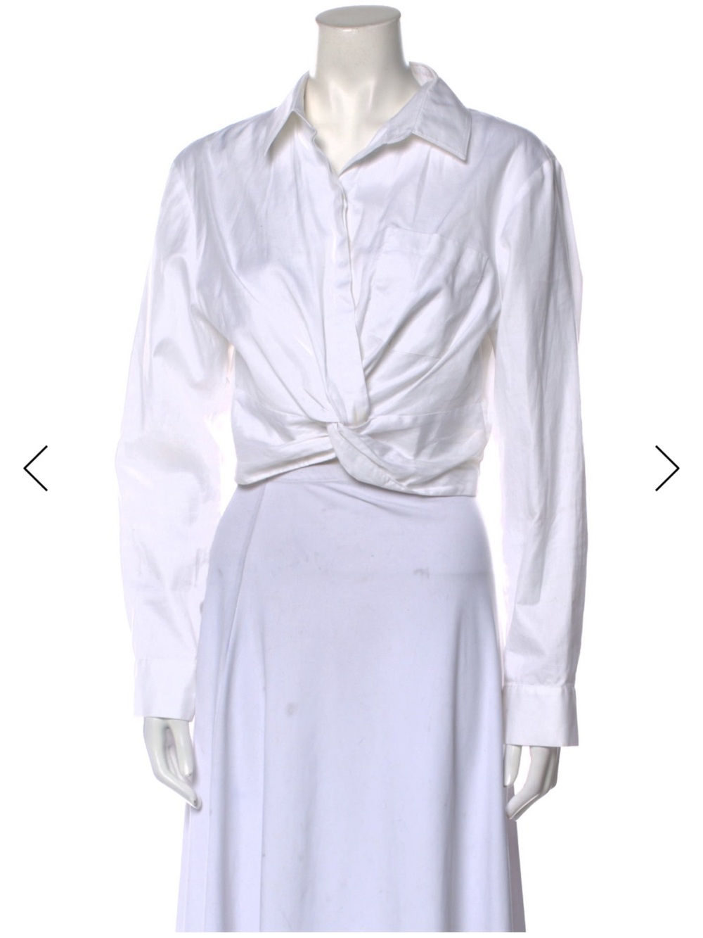 Alexander Wang White Twist-Front Button-Down Shirt - Cropped